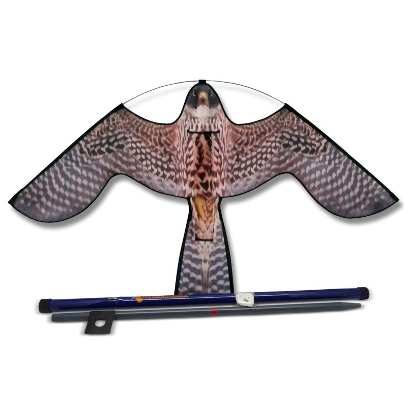 Hawk kite roofvogelprint 7 m met mast en grondanker
