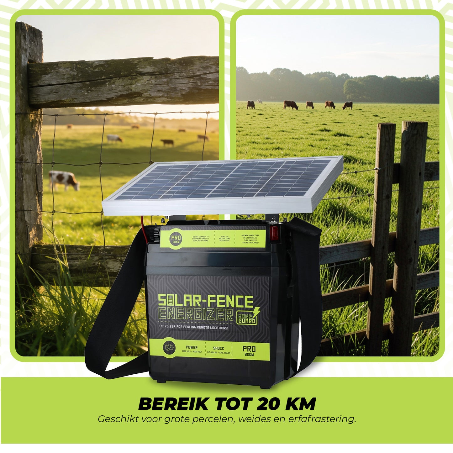 ZoneGuard Solar-Fence Energizer Pro 20 km