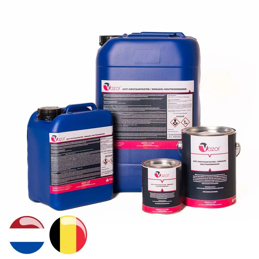 VAZOR Anti Houtaantaster / Embasol 0.75 ltr. NL/BE - Dierplagenshop