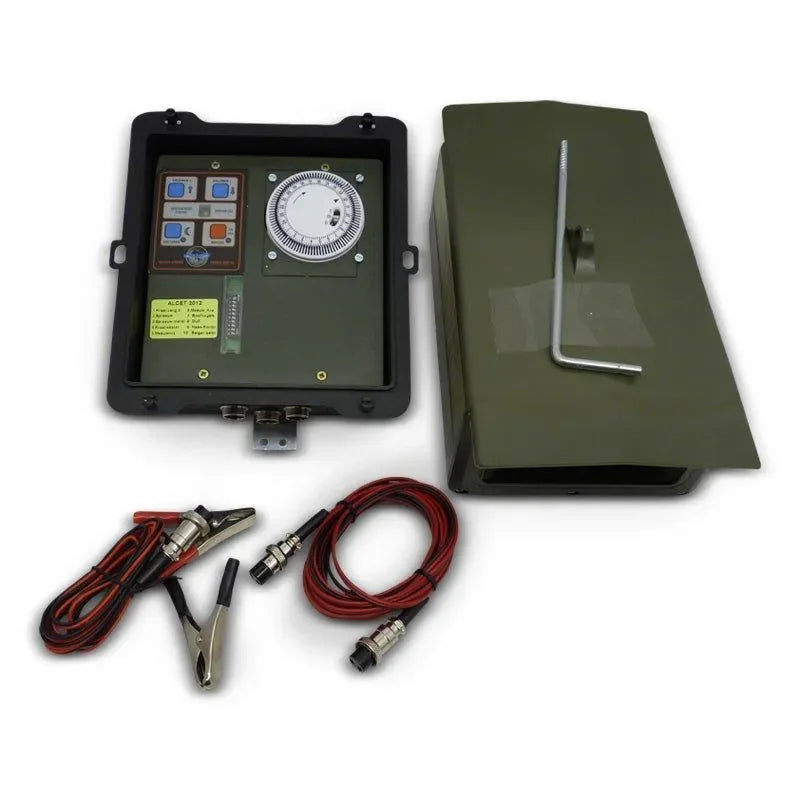 Alcet geluidsysteem incl. bedr. en 1 speaker 12V, met klok - Dierplagenshop