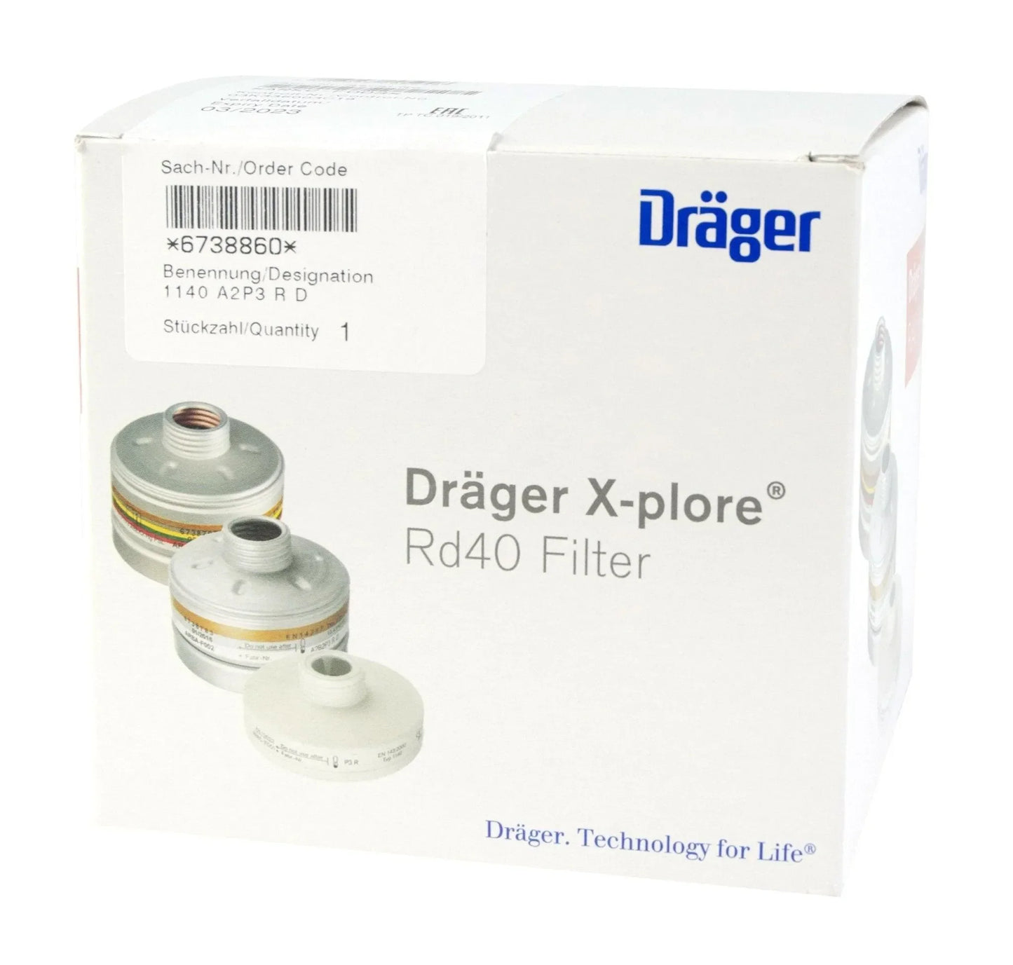 Dräger Filter RD 40 A2-P3 - Dierplagenshop