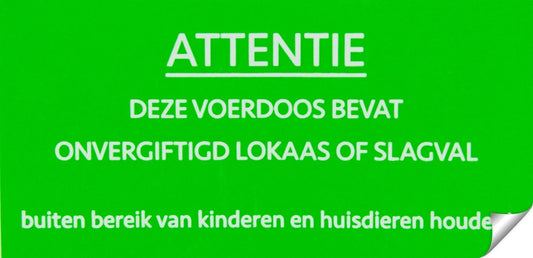 Sticker Onvergiftigd / Slagval - Dierplagenshop