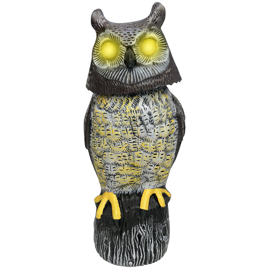 Realistische Uil Vogelverschrikker - Draaiende Kop & Geluid | Dierplagenshop