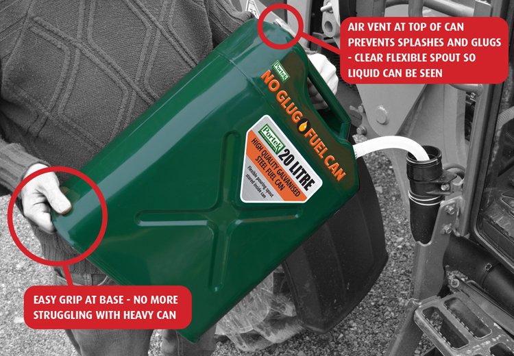Jerrycan anti-klots 20 liter – No Glug brandstofkan