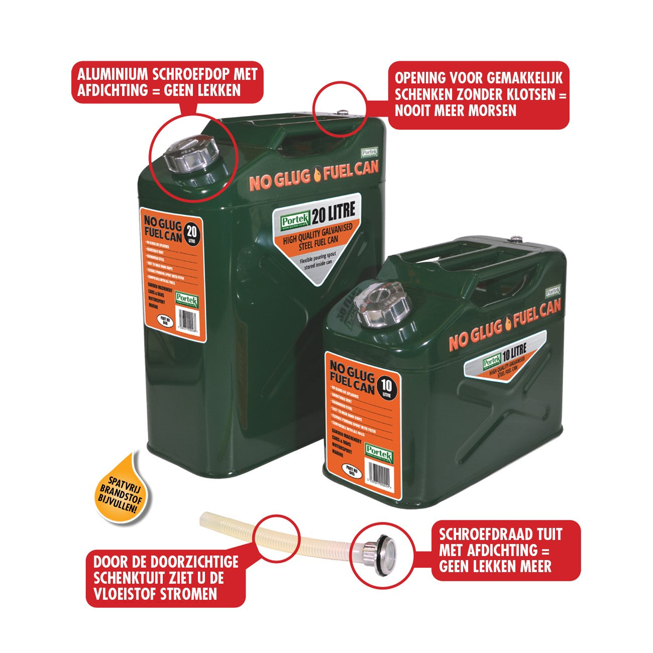 Jerrycan anti-klots 20 liter – No Glug brandstofkan