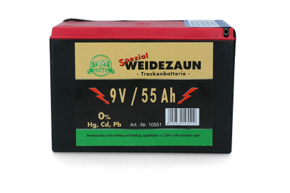 Batterij EG super 9V / 55Ah (H11,5 x L16,5 x B11,2 cm) 55 Ah