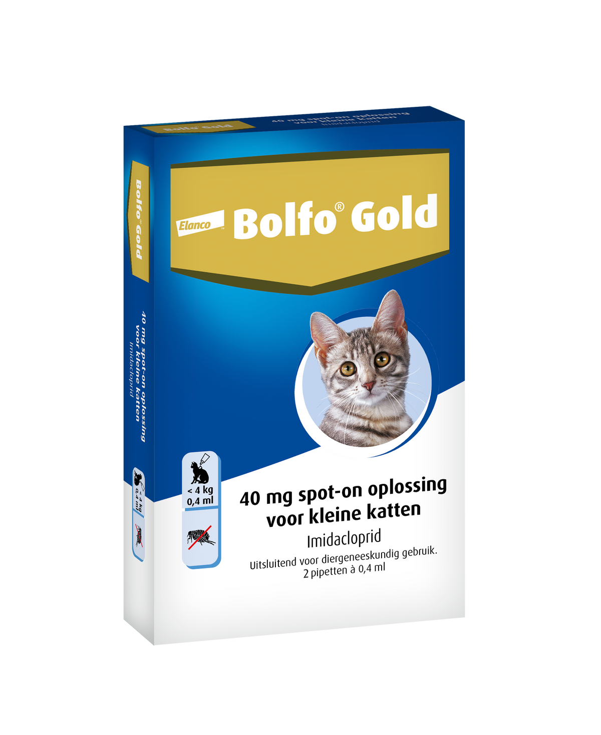 Bolfo Gold Vlooiendruppels Kat - Tot 4 kg - 40 mg 2 pipetten