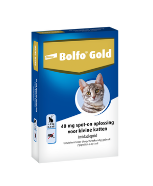 Bolfo Gold Vlooiendruppels Kat - Tot 4 kg - 40 mg 2 pipetten