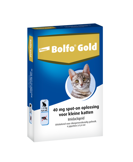 Bolfo Gold Vlooiendruppels Kat - Tot 4 kg - 40 mg 4 pipetten