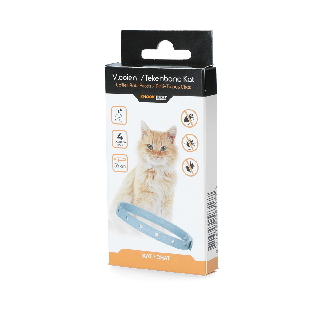 Knock Pestcontrol Vlooien/Tekenband Kat 33 cm NL/FR