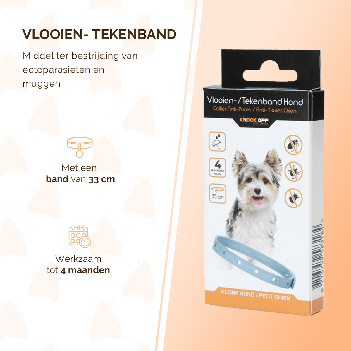 Knock Pestcontrol Vlooien/Tekenband Hond 33 cm DE/UK