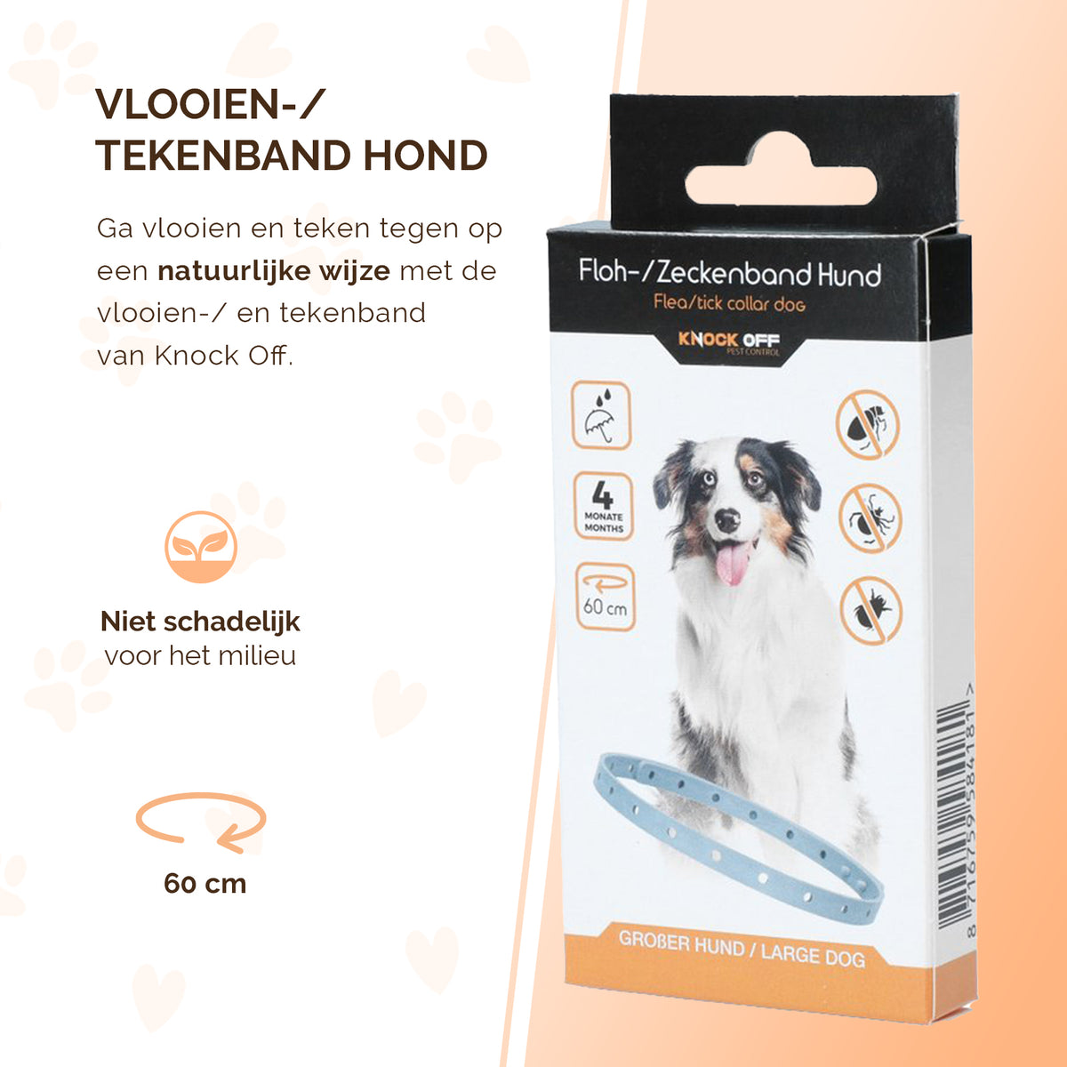 Knock Pestcontrol Vlooien/Tekenband Hond 59 cm DE/UK