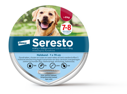 Seresto vlooien- en tekenband voor honden Vanaf 8 kg (4,50 g + 2,03 g)