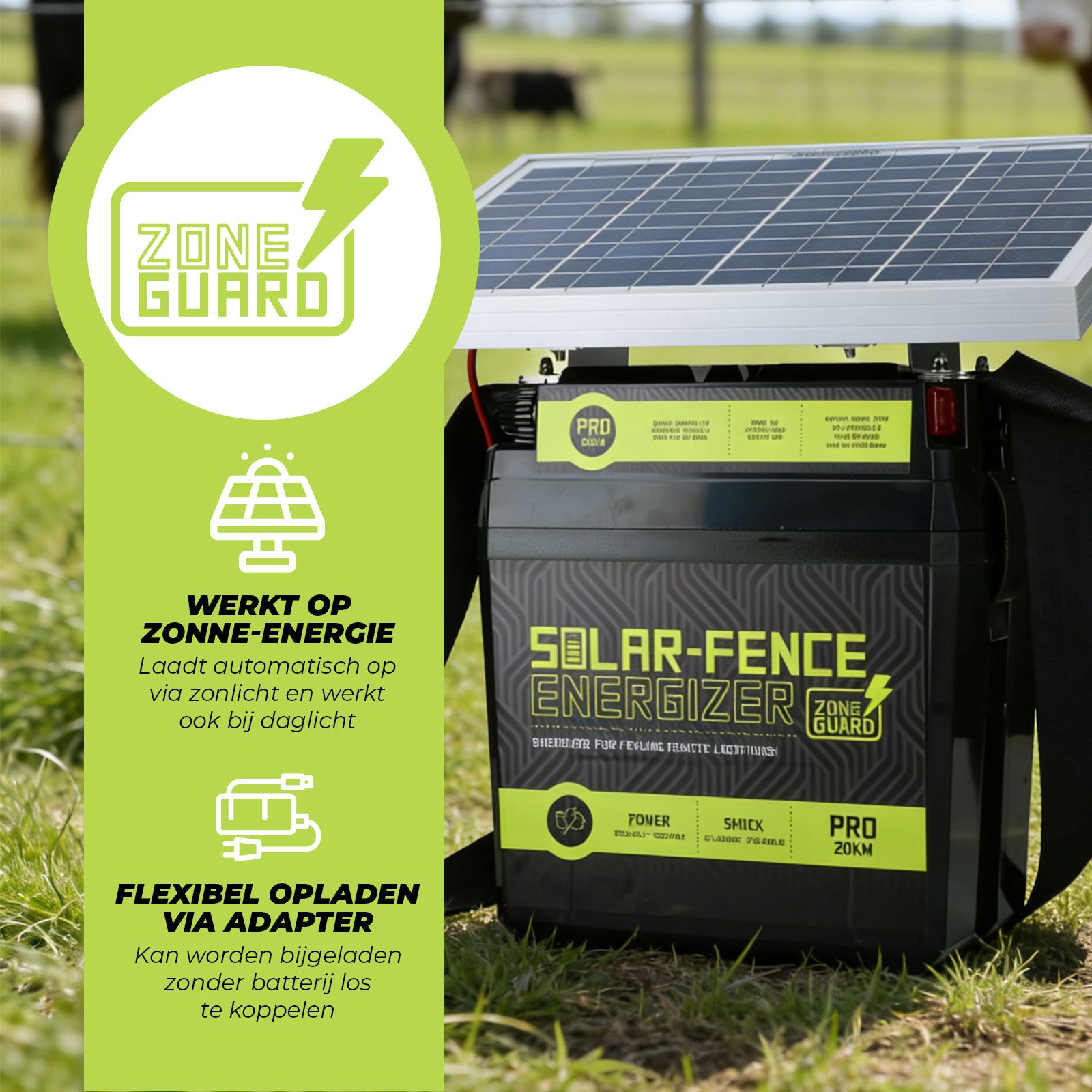 ZoneGuard Solar-Fence Energizer Pro 20 km