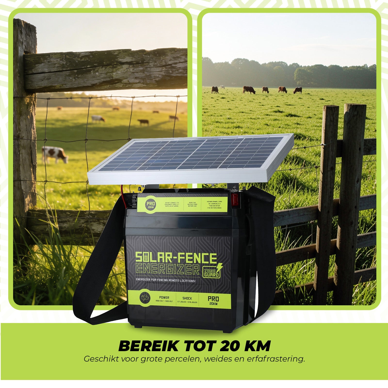 ZoneGuard Solar-Fence Energizer Pro 20 km