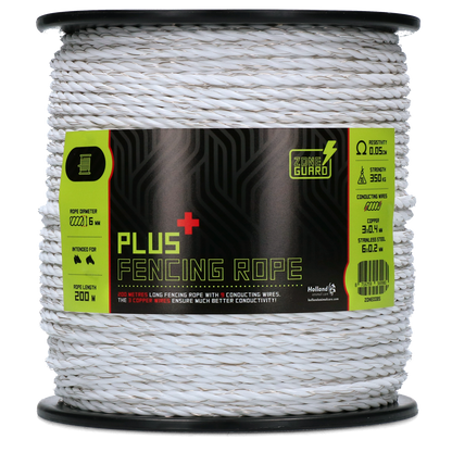 ZoneGuard 6 mm Plus afrasteringskoord wit 200 m