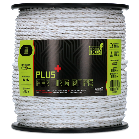 ZoneGuard 6 mm Plus afrasteringskoord wit 200 m
