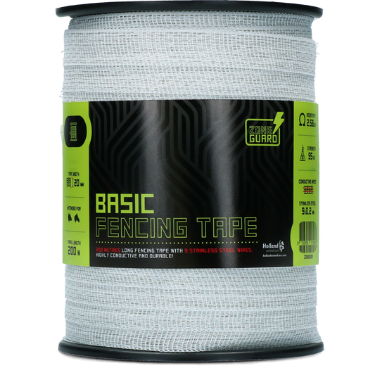 ZoneGuard 20 mm Basic afrasteringslint wit 200 m (9 draden)