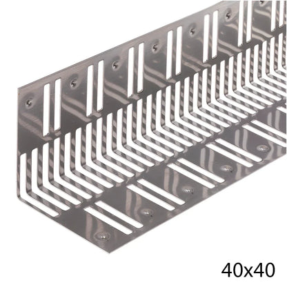 VentiStrip stainless steel ventilation profile 40x40, RVS-304 (1m)