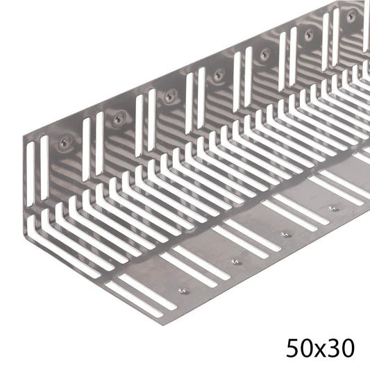 VentiStrip stainless steel ventilation profile 30x50, stainless steel-304 (1m)