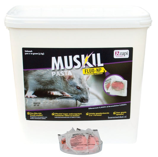 Muskil Pasta FLUO-NP Rat&Muis (500x10g) - -Dierplagenshop